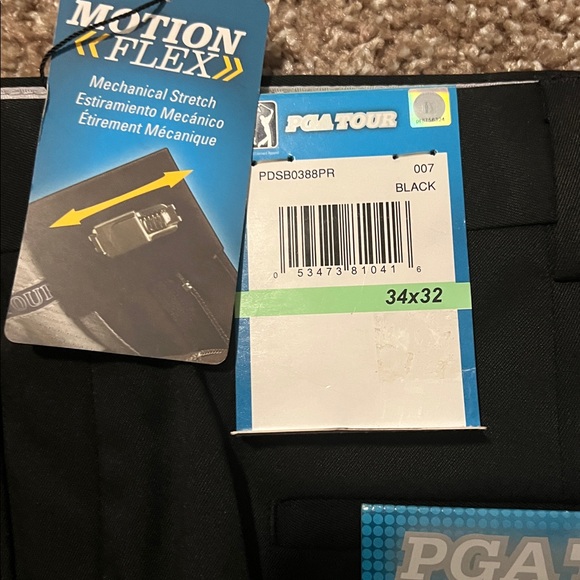 PGA Tour Men’s Motion Flex Pants Black NWT 34x32 - Picture 2 of 5